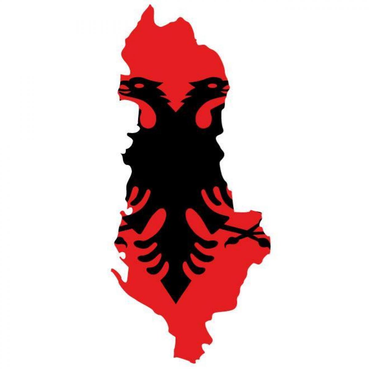 քարտի Ալբանիայի դրոշը