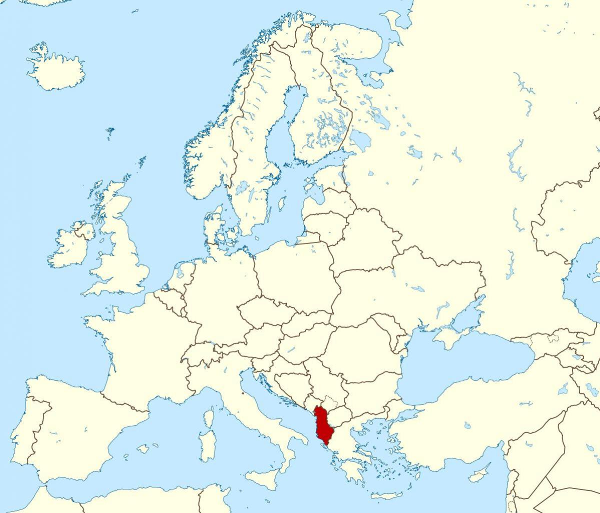 քարտեզ Ալբանիայի գտնվելու աշխարհը