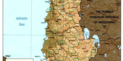 Ալբաներեն հին քարտեզի վրա