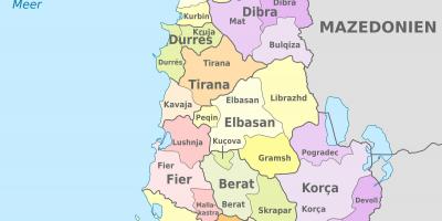 Քարտեզ Ալբանիայում քաղաքական